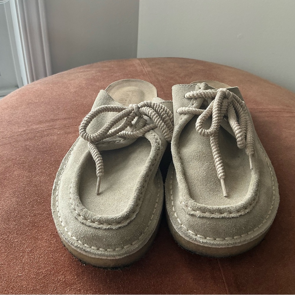Clarks wallobees mens suede slides
